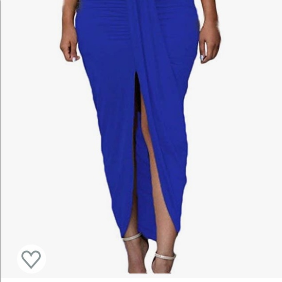 Womens Sexy Cotton Sleeveless Slit Two Piece Maxi Skirt Set - Picture 3 of 6